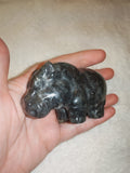 Natural Larvikite Hand-Carved Hippopotamus Figurine (210g)