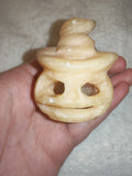 Carved Calcite Pumpkin in Witch Hat 134g Halloween Crystal Figurine