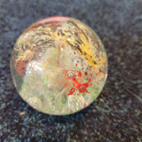 Abstract Multicolour Art Glass Paperweight Red Yellow Cream Bubble Design 320g #120