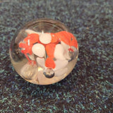 Handcrafted Orange & White Art Glass Paperweight #62