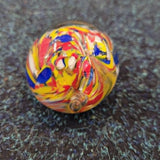 Vintage Indian Art Glass Paperweight Multicolour Scramble Swirl India #30