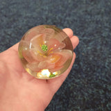 Handcrafted Pink Lily Art Glass Paperweight #61
