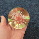 Handcrafted Pink Floral Art Glass Paperweight #57