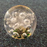 Vintage Hand Blown Art Glass Paperweight Gold Seascape Bubble Studio Glass Ornament 460g