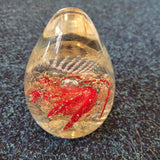 Large Art Glass Paperweight Red Gold Fleck Controlled Bubble Design 780g #111