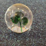 Lucky Irish Shamrock Handcrafted Art Glass Paperweight #50