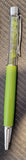 Peridot Gemstone Chip Ballpoint Pen Green Silver Tone