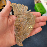 Natural Crazy Lace Agate Angel Wing Carving 120g | Hand Carved Crystal Ornament