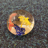 Handcrafted Multicoloured Abstract Art Glass Paperweight with Bubble Detail #66