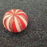 Vintage Hand Blown Ribbon Swirl Art Glass Paperweight Red White Studio Glass Ornament 465g