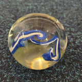 Vintage Hand Blown Blue & White Swirl Art Glass Paperweight Studio Glass Ornament 380g