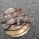 Large Handcrafted Black Ribbon Art Glass Paperweight #71