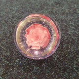 Handcrafted Pink Floral Art Glass Paperweight with Controlled Bubbles #55