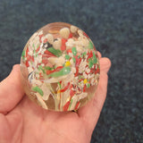 Vintage Hand Blown Art Glass Paperweight Floral Blossom Tree Studio Glass Ornament 325g