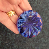 Glass art paperweight small #105 120g 5cm circular 2cm tall