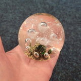 Vintage Hand Blown Art Glass Paperweight Gold Seascape Bubble Studio Glass Ornament 460g