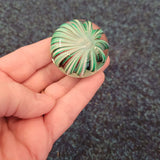 Vintage Green Swirl Art Glass Paperweight Small Hand Blown Studio Glass 80g