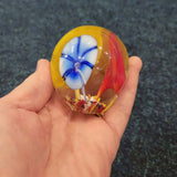 Handcrafted Floral Art Glass Paperweight #59