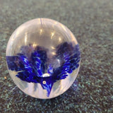 Handcrafted Blue Bloom Art Glass Paperweight #75