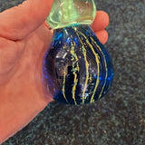 Vintage Maltese Art Glass Seahorse Paperweight Mdina Style Blue Yellow 23