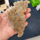 Natural Crazy Lace Agate Angel Wing Carving 120g | Hand Carved Crystal Ornament