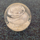 Handcrafted Clear Art Glass Bubble Spiral Paperweight #74