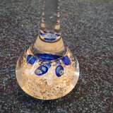 Vintage Style Art Glass Ring Holder Cobalt Blue Floral Gold Fleck 13cm #108