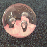Pink & White Controlled Bubble Handcrafted Art Glass Paperweight #49