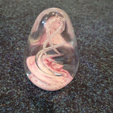 Art Glass Paperweight Pink & Silver Swirl Ribbon Design 765g 12cm #110