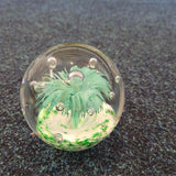 Handcrafted Art Glass Paperweight #85 | Aqua Blue Abstract Design