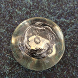 Black & White Swirl Handcrafted Art Glass Paperweight with Controlled Bubble #48