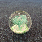 Handcrafted Art Glass Paperweight #85 | Aqua Blue Abstract Design