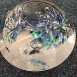 Handcrafted Blue & Green Abstract Art Glass Paperweight #56