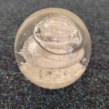 Handcrafted Clear Art Glass Bubble Spiral Paperweight #74