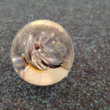 Black & Clear Swirl Handcrafted Art Glass Paperweight with Controlled Bubbles #86