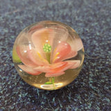 Handcrafted Pink Lily Art Glass Paperweight #61