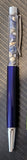 Lapis Lazuli Gemstone Chip Ballpoint Pen Blue Silver Tone