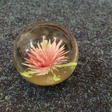 Handcrafted Pink Floral Art Glass Paperweight #57
