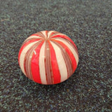 Vintage Hand Blown Ribbon Swirl Art Glass Paperweight Red White Studio Glass Ornament 465g