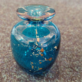 Vintage Maltese Art Glass Small Blue Vase Mdina Style Hand Blown 10cm #25