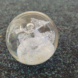Handcrafted Art Glass Paperweight with Frosted Sparkle Effect #80