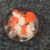 Handcrafted Orange & White Art Glass Paperweight #62