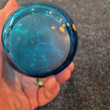 Vintage Maltese Art Glass Small Blue Vase Mdina Style Hand Blown 10cm #25