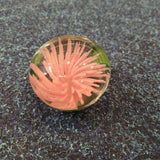 Handcrafted Pink Floral Art Glass Paperweight #58