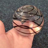Large Handcrafted Black Ribbon Art Glass Paperweight #71