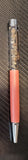 Pyrite Gemstone Chip Ballpoint Pen Pink Silver Tone