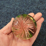 Handcrafted Pink Floral Art Glass Paperweight #58