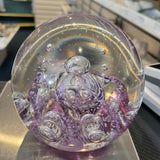 Large Art Glass Marine Paperweight Purple Sea Life Studio Glass Bubble Display Ornament 1.475kg