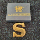 Stuart Houghton Ltd Solid Brass Letter "S" Paperweight – Boxed