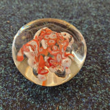 Vintage Orange White Millefiori Scramble Art Glass Paperweight 460g #13